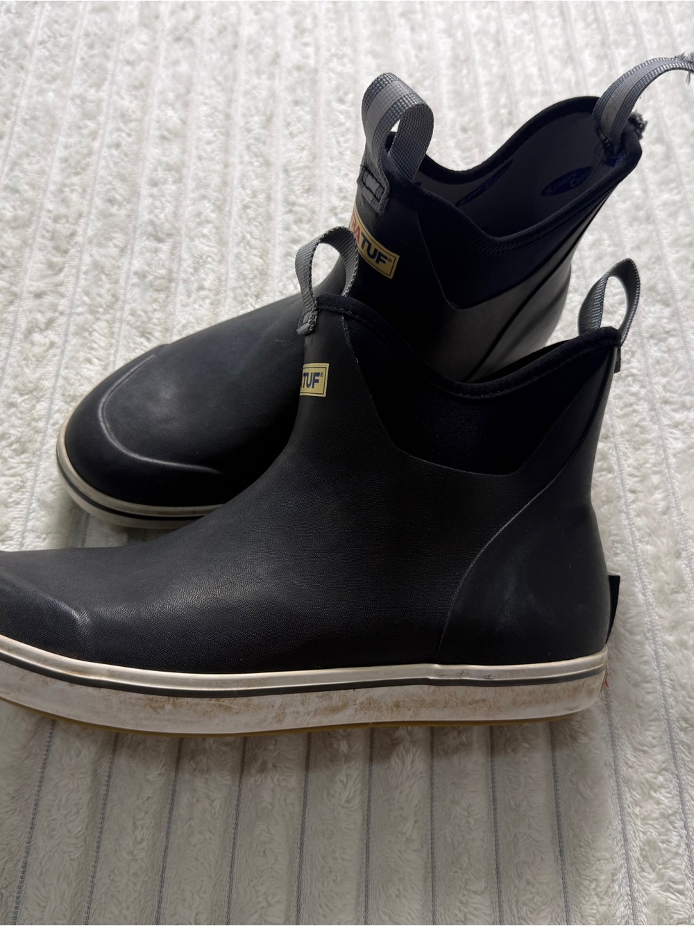 Xtratuf Ankle Pull-On Rain Boots Black Rubber Round Toe US 10 EU 42 UK 8